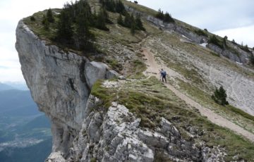 Guy et Paul dans l’impressionnante Descente vers le col de l’Arc