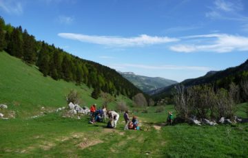 Départ du groupe en direction des Allières